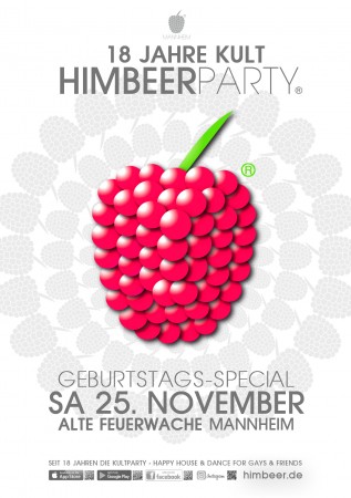 18 Jahre Himbeerparty Werbeplakat